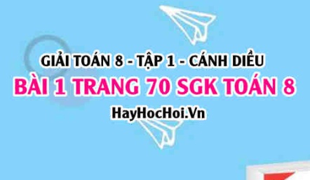 Giải bài 1 trang 70 Toán 8 Tập 1 SGK Cánh Diều